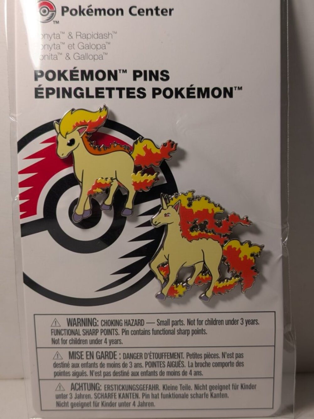 Pokemon TCG Ponyta & Rapidash Enamel Pin Set Official Nintendo Metal Badges